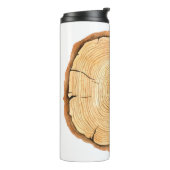 Natuur's Rings: Tree Texture Triumph Thermosbeker (Gedraaid links)