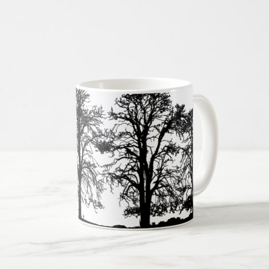 Natuur's Serenity Coffee Mok - Tree & Forest Art (Voorkant rechts)