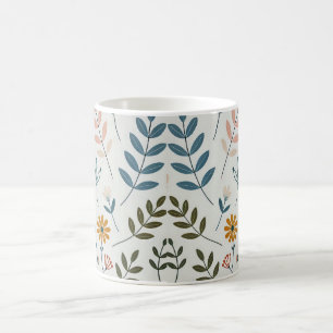 Natuur's Sip, Floral & Leaf Design Coffee Mok