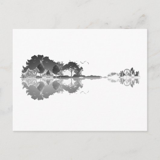 Natuur's Song: Forest Landscape Guitar Art Briefkaart (Voorkant)