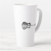 Natuur's Song: Forest Landscape Guitar Art Latte Mok (Rechterhoek)