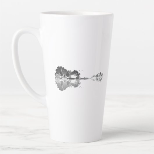 Natuur's Song: Forest Landscape Guitar Art Latte Mok (Links)