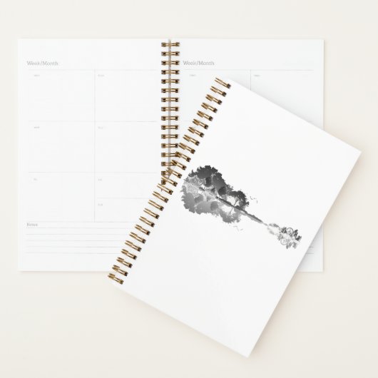 Natuur's Song: Forest Landscape Guitar Art Planner (Display)