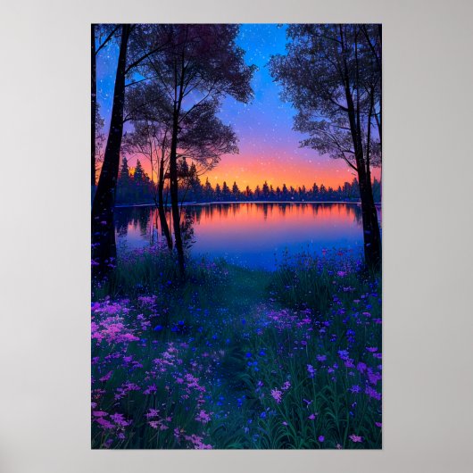 Natuur's Symfonie, Starlit Nacht Poster (Voorkant)