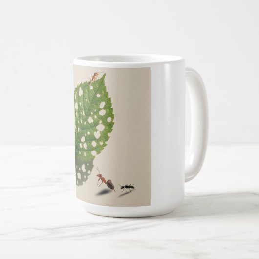 Natuur's Tiny Architects wil hun Bladerige Canvas Koffiemok (Voorkant rechts)