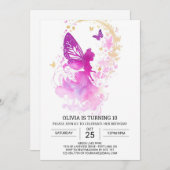 Natuur's Touch Sprookje Verjaardagsmagie Kaart (Voorkant / Achterkant)