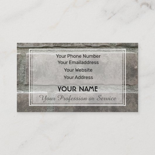 Natuursteenstenen minerale baksteenvormer visitekaartje (Achterkant)