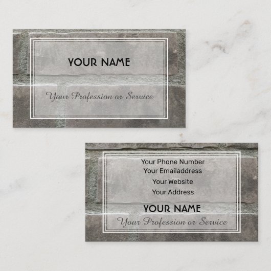 Natuursteenstenen minerale baksteenvormer visitekaartje (Voorkant / Achterkant)