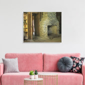 Natuurstenen open haard canvas afdruk (Insitu (Woonkamer))