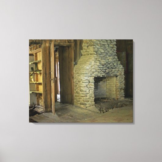 Natuurstenen open haard canvas afdruk (Voorkant)