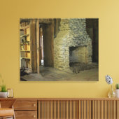 Natuurstenen open haard canvas afdruk (Insitu (Woonkamer))