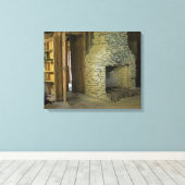 Natuurstenen open haard canvas afdruk (Insitu (Houten vloer))