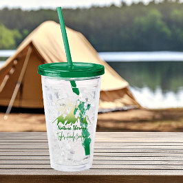 Natuurtherapie Familie camping gepersonaliseerd Acryl Drinkbeker