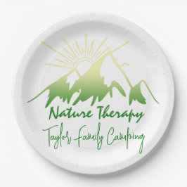 Natuurtherapie Familie camping gepersonaliseerd Papieren Bordje