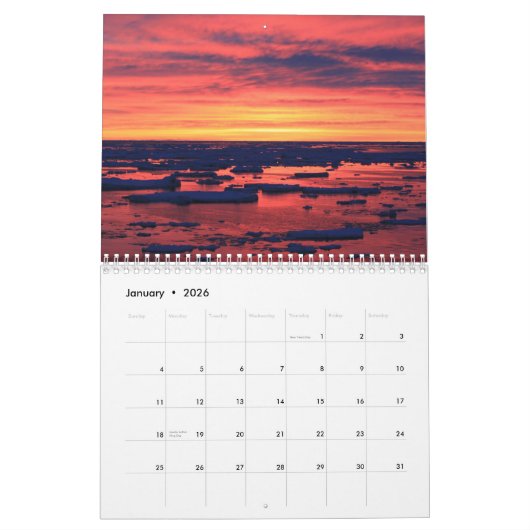 Natuurverschijnselen in Antarctica Kalender (Jan 2026)