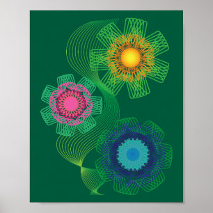 Natuurvormen en lijnpatronen poster