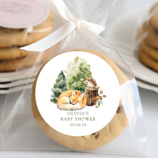 Natuurvreugde Vos Baby Shower Ronde Sticker