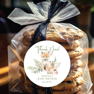 Natuurvreugde Vos Baby Shower Ronde Sticker