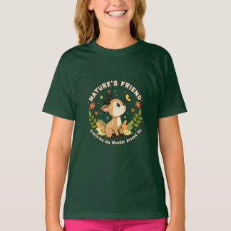 Natuurvriend Schattig Jong Hert Bosdier T-shirt