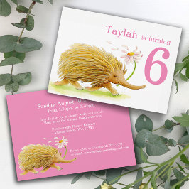 Natuurwandeling echidna meisjes 6e verjaardagsuitn kaart