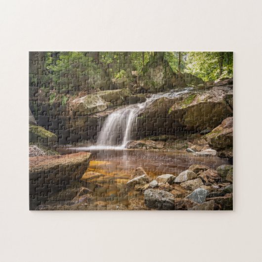 Natuurwaterval in het bos legpuzzel (Horizontaal)