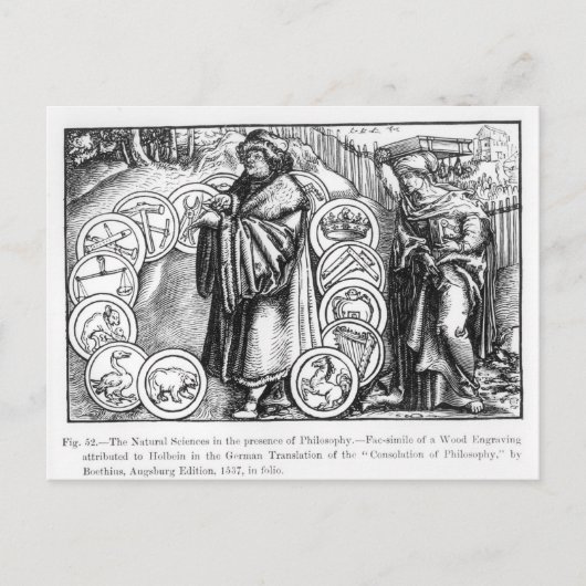 Natuurwetenschappen in aanwezigheid van briefkaart (Voorkant)