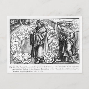 Natuurwetenschappen in aanwezigheid van briefkaart