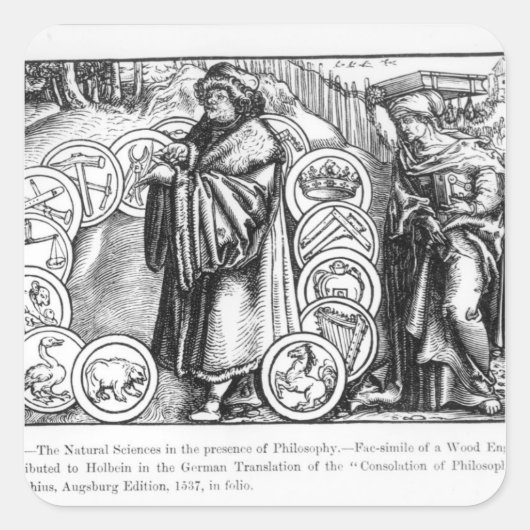 Natuurwetenschappen in aanwezigheid van vierkante sticker (Voorkant)