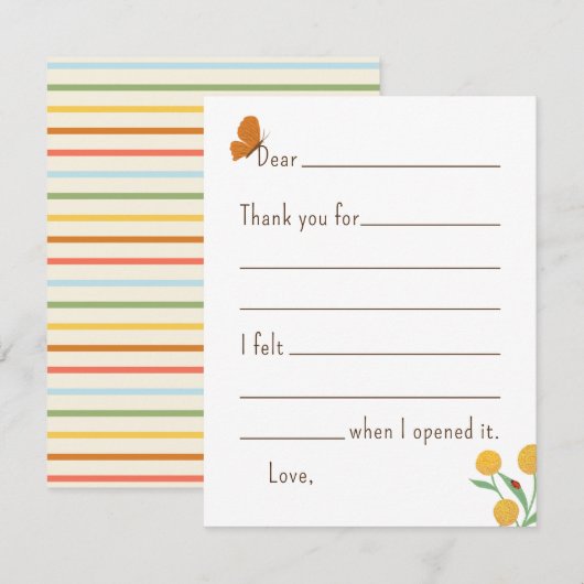 Natuurwonder Kids vulbrief bedanken Bedankkaart (Voorkant / Achterkant)