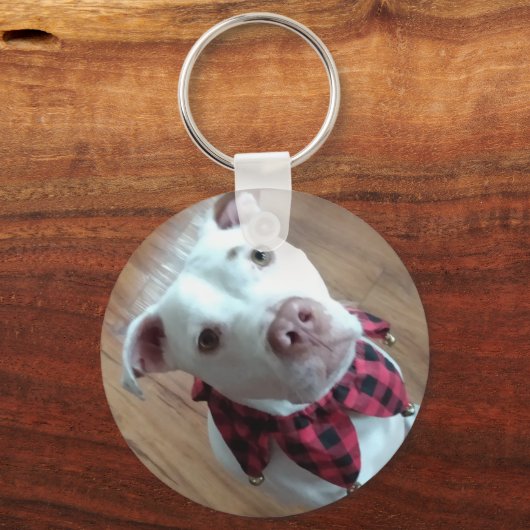 Nauga de Witte hond Sleutelhanger (Voorkant)