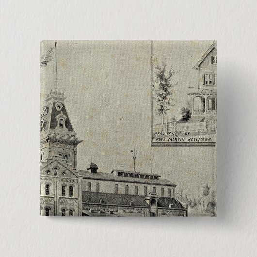 Naugatuck Val Brewery Vierkante Button 5,1 Cm (Voorkant)
