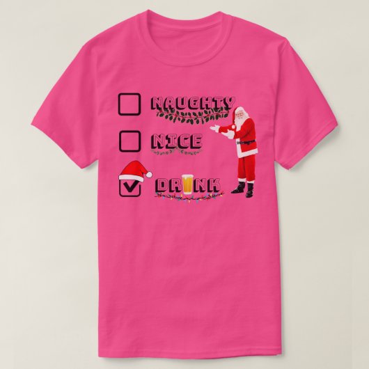 Naught Christmas List T-shirt (Design voorkant)