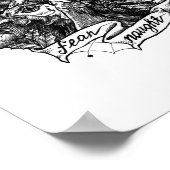 NAUGHT: Guinee-Tattoo Kunst (witte achtergrond) Poster (Hoek)