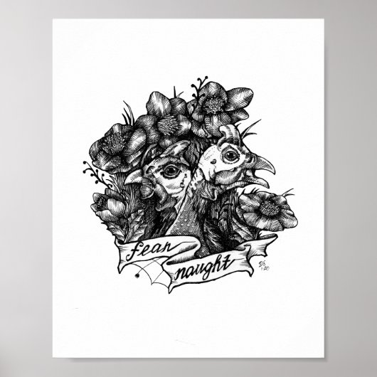 NAUGHT: Guinee-Tattoo Kunst (witte achtergrond) Poster (Voorkant)