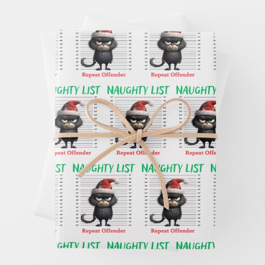 Naught List Herhaal overtreder Gift Wrap Inpakpapier Vel (In situ)