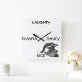 "NAUGHT/NICE WINKING ELF CHRISTMAS CLOCK VIERKANTE KLOK (Huis)