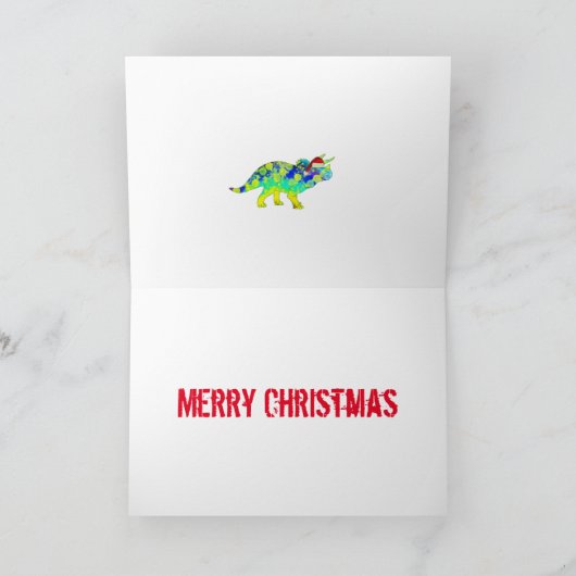 Naught of nice Santa Triceratops dino quote Kaart (Binnen)