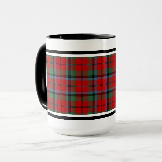 Naughton Clan Tartan Pattern Red Pset Mok (Voorkant links)