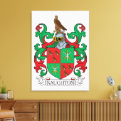 Naughton Family Crest Canvas Afdruk (Insitu (Woonkamer))