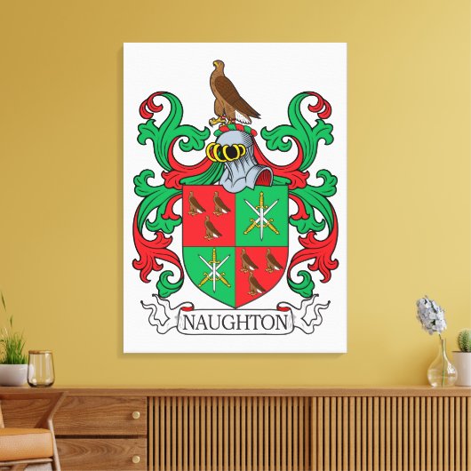 Naughton Family Crest Canvas Afdruk (Insitu (Woonkamer))