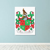 Naughton Family Crest Canvas Afdruk (Insitu (Houten vloer))