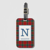 Naughton Tartan Red Pset Patroon Bagagelabel (Voorkant (verticaal))