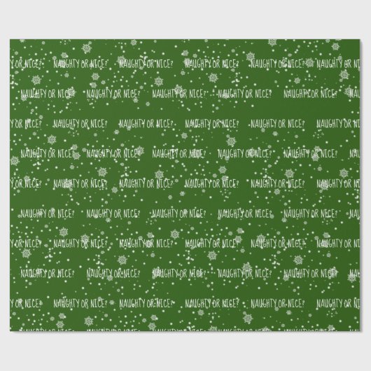 NAUGHTS- OF NICE-tekst in sneeuwvlokken Cadeaupapier (Vlak)