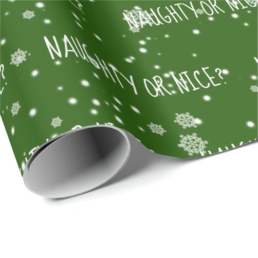 NAUGHTS- OF NICE-tekst in sneeuwvlokken Cadeaupapier (Rol Hoek)