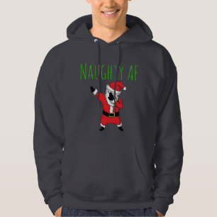 Naughty AF Dabbing Santa Claus Merry Kerstmis Hoodie
