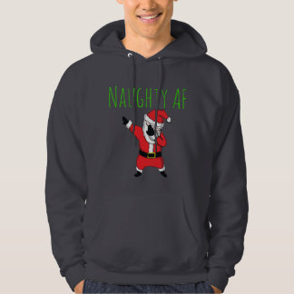 Naughty AF Dabbing Santa Claus Merry Kerstmis Hoodie