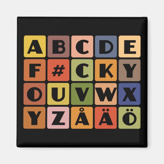Naughty Alphabets magnet (Voorkant)