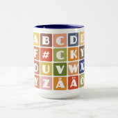 Naughty Alphabets mok - kies stijl & kleur (Midden)