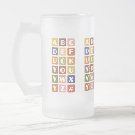 Naughty Alphabets mok - kies stijl & kleur (Links)