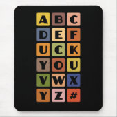 Naughty Alphabets mousepad Muismat (Voorkant)